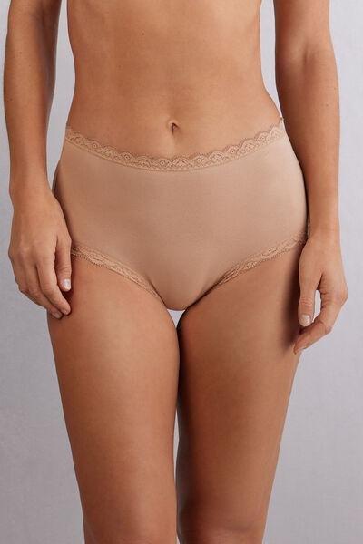 Beige High-Waisted French Knickers, , large image number 0