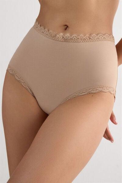 Beige High-Waisted French Knickers, Soft Beige, large image number 5