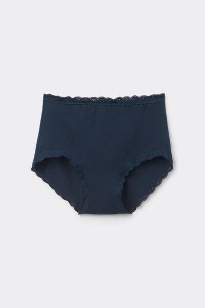 Navy High-Waisted French Knickers, Intense Blue, large image number 3