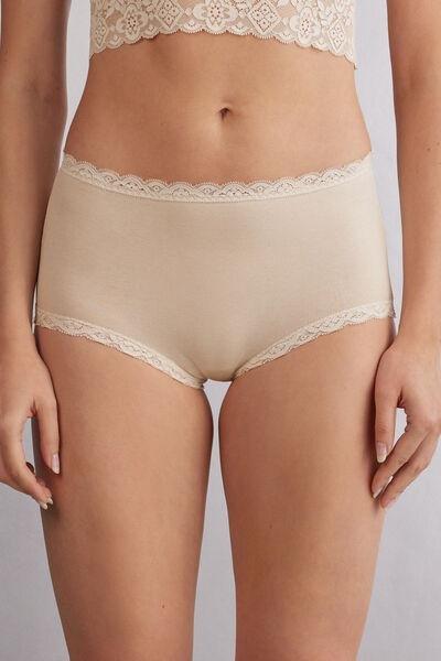 Cream Lace Culotte Panty, , large image number 0