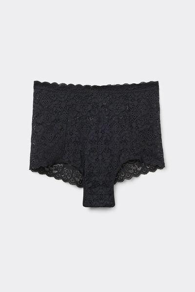 Black High-Rise French Knickers, , large image number 2