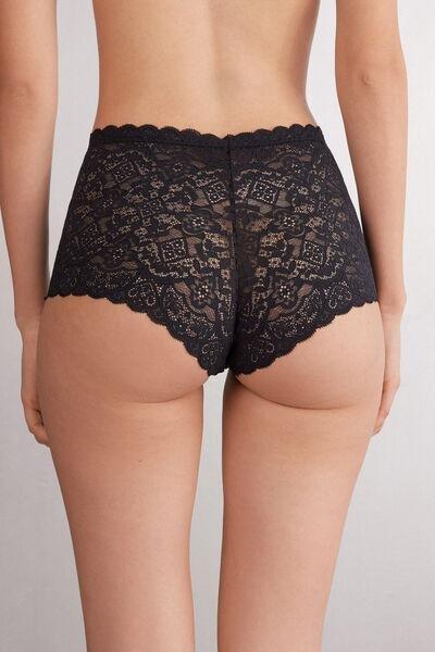 Black High-Rise French Knickers, , large image number 3