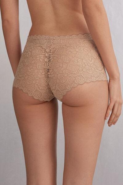 Beige High-Rise French Knickers, , large image number 3