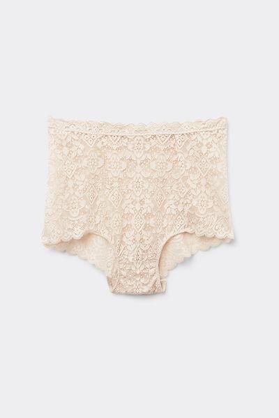 AVORIO CREMA High-Rise Lace French Knickers, , large image number 2