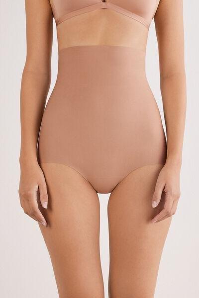 Beige Light Shaping High-Waisted Cotton French Knickers, , large image number 0