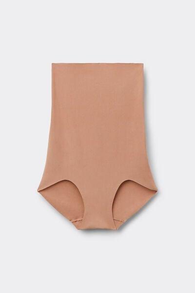 Beige Light Shaping High-Waisted Cotton French Knickers, Medium Beige, large image number 3