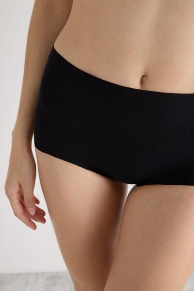 Black High-Rise French Knickers, Black, large image number 9