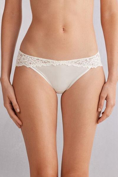 White Pretty Flowers Briefs, , large image number 0