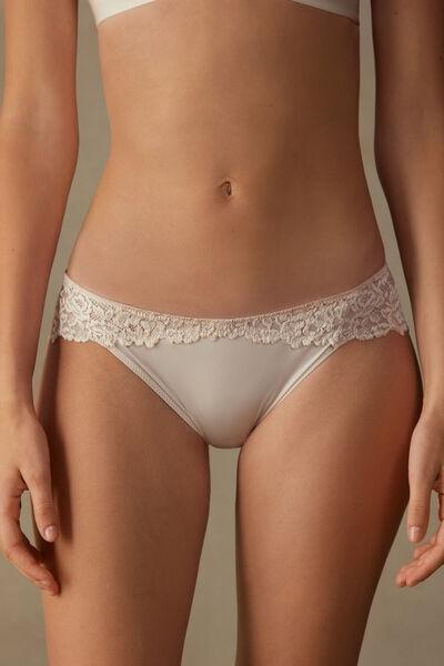 Cream Pretty Flowers Knickers, Silk, medium