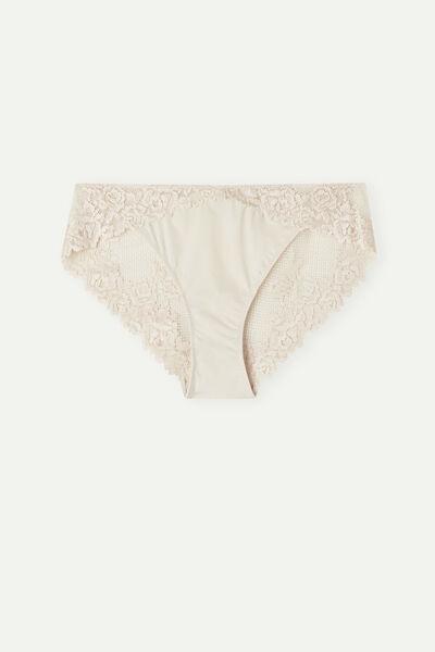 Cream Pretty Flowers Knickers, Silk, large image number 2