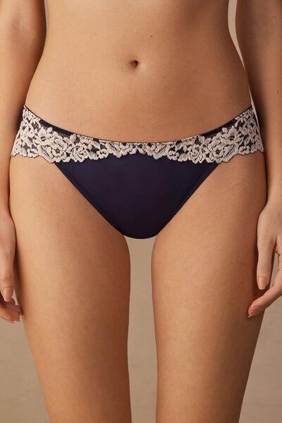 Navy Pretty Flowers Knickers, , large image number 1