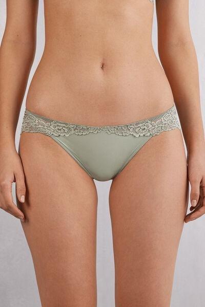 Green Pretty Flowers Briefs, , large image number 0
