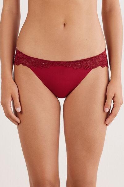 Red Pretty Flowers Briefs, Wax Red, medium