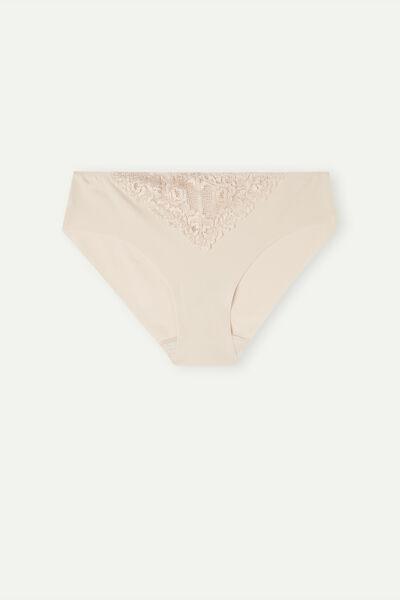 Cream Pretty Flowers Raw-Cut Briefs, Silk, large image number 2