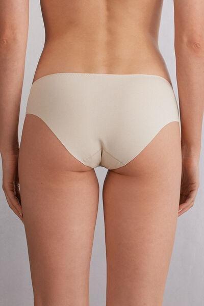 Cream Pretty Flowers Raw-Cut Briefs, Silk, large image number 3