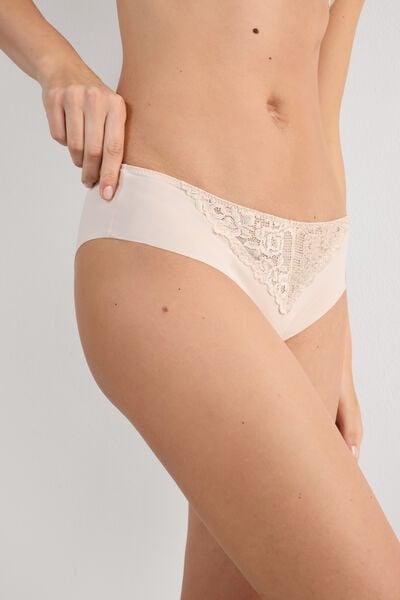 Cream Pretty Flowers Raw-Cut Briefs, Silk, large image number 5