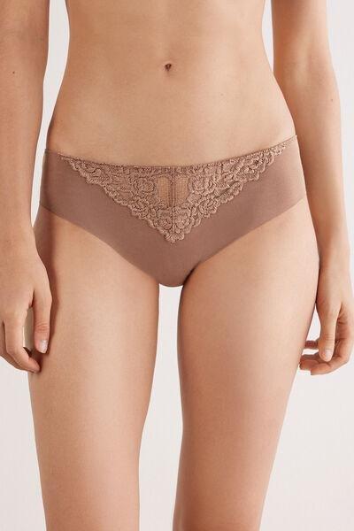 Beige Pretty Flowers Seamless Cotton Briefs, , large image number 0