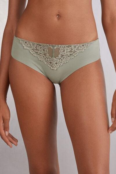 Green Seamless Cotton Briefs, , large image number 0
