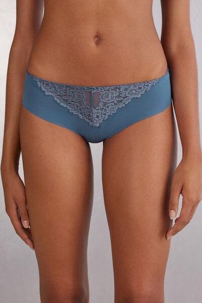 Blue Seamless Cotton Briefs, 5601_658J, large image number 0