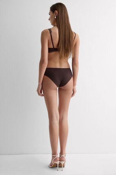 Brown Pretty Flowers Seamless Cotton Briefs, 5601_705J, large image number 2