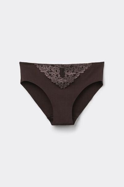 Brown Pretty Flowers Seamless Cotton Briefs, 5601_705J, large image number 3