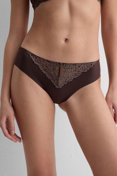 Brown Pretty Flowers Seamless Cotton Briefs, 5601_705J, large image number 5