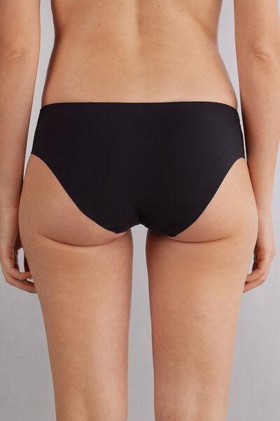 Black Pretty Flowers Raw-Cut Briefs, , large image number 3