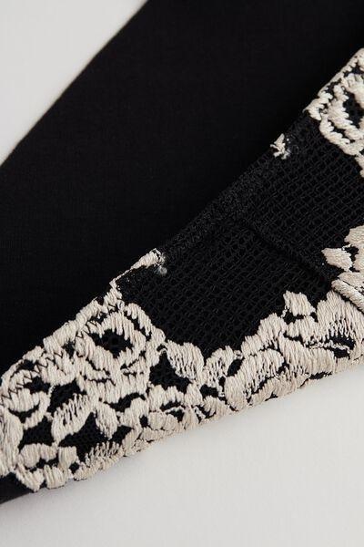 Black Pretty Flowers Raw-Cut Briefs, , large image number 4