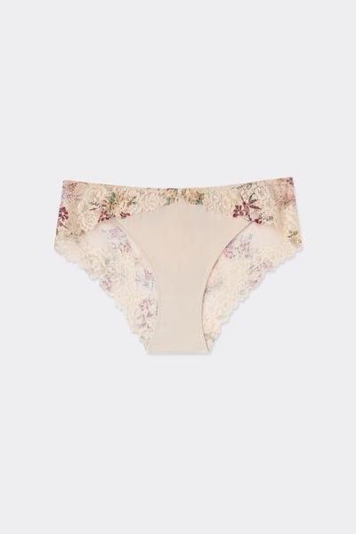 Beige Pretty Flowers Lace Knickers, 5601_327K, large image number 3