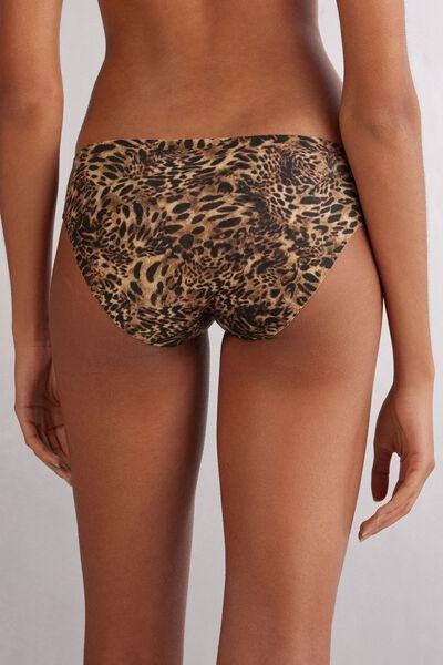 Brown Animal Print Seamless Cotton Knickers, , large image number 3