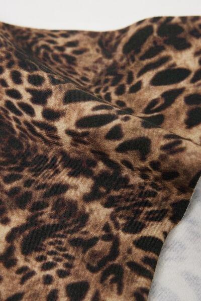 Brown Animal Print Seamless Cotton Knickers, , large image number 4