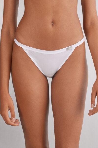 White Cotton String Panties, , large image number 0