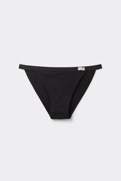 Black Cotton String Panties, Black, large image number 2