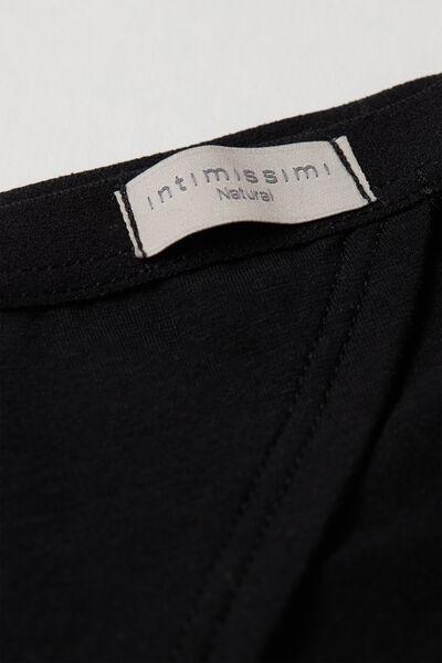 Black Cotton String Panties, Black, large image number 4