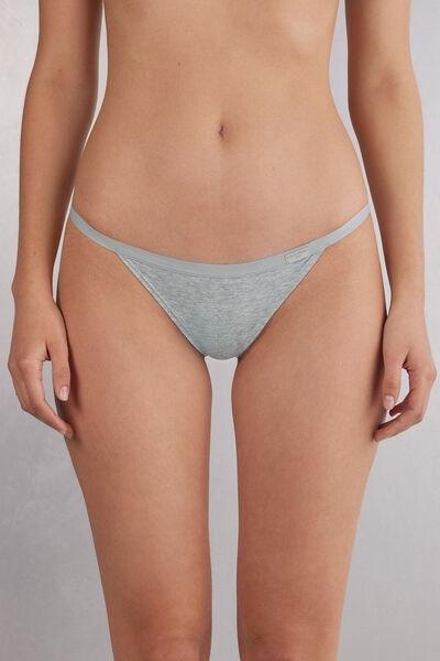 Grey Thin Side Straps Briefs, , large image number 0