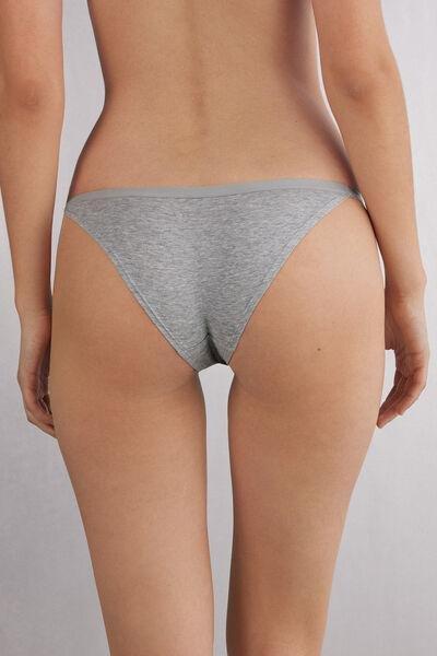 Grey Thin Side Straps Briefs, , large image number 3