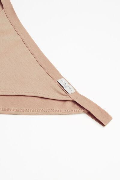 سراويل داخلية قطنية ناعمة باللون البيج مع أحزمة جانبية ، للنساء, Soft Beige, large image number 4