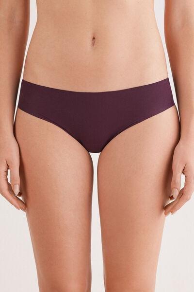 Burgundy Seamless Cotton Briefs, , large image number 0