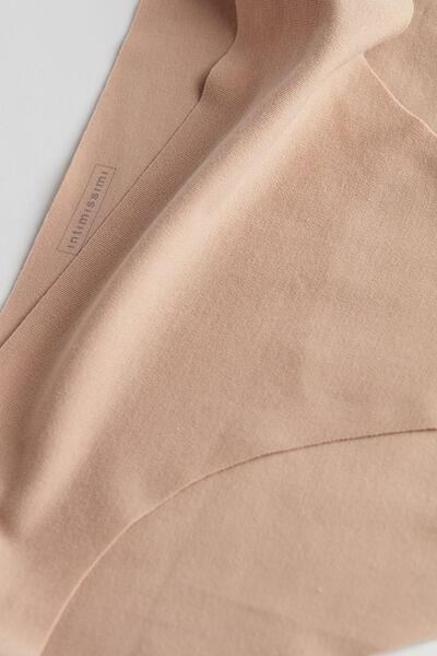 Beige Seamless Supima Cotton Briefs, , large image number 4