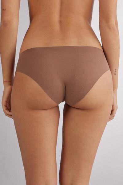 CARAMEL DARK BEIGE Seamless Cotton Briefs, , large image number 3