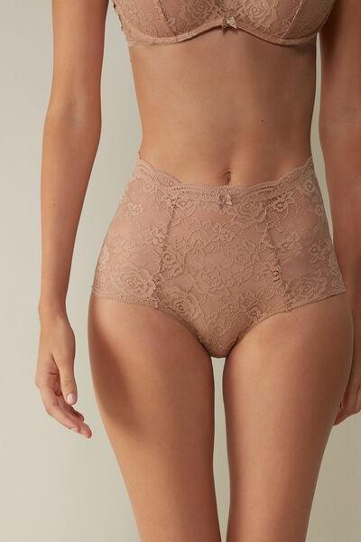 Intimissimi - Beige High-Rise Lace French Knickers