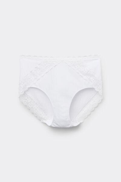 White Semi-High Rise Knickers, , large image number 2
