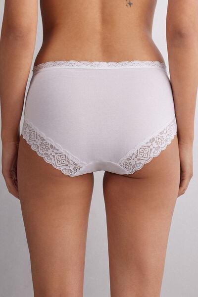White Semi-High Rise Knickers, , large image number 3