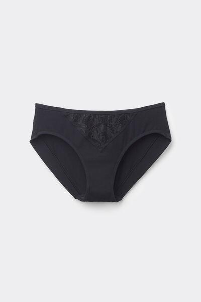 Black Delicate Pieces Lace Briefs, , large image number 2