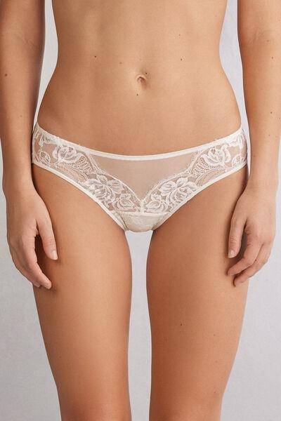 White Simplest Pleasures Lace Briefs, , large image number 0