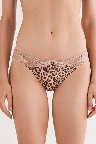 Beige Animal Print Pretty Savage Knickers, , large image number 0