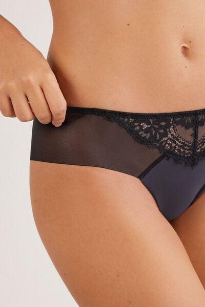 black Sheer Glamour Knickers, Black, large image number 5
