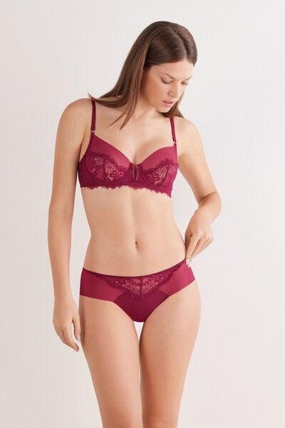 Red Sheer Glamour Lace Knickers, 5601_940J, large image number 1