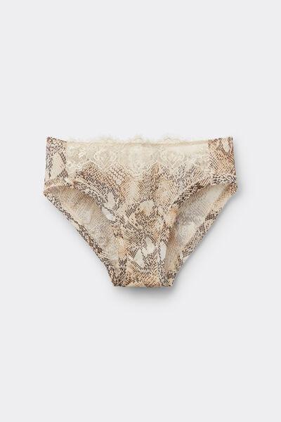 Beige Seductive Glamour Animal Print Briefs, , large image number 2