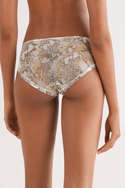 Beige Seductive Glamour Animal Print Briefs, , large image number 3
